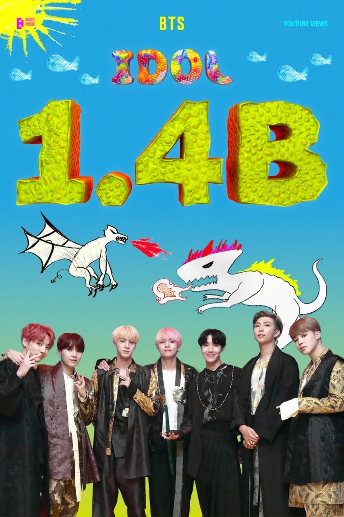 방탄소년단 ‘IDOL’ 뮤비, 14억 뷰 돌파... 통산 5번째 기록
