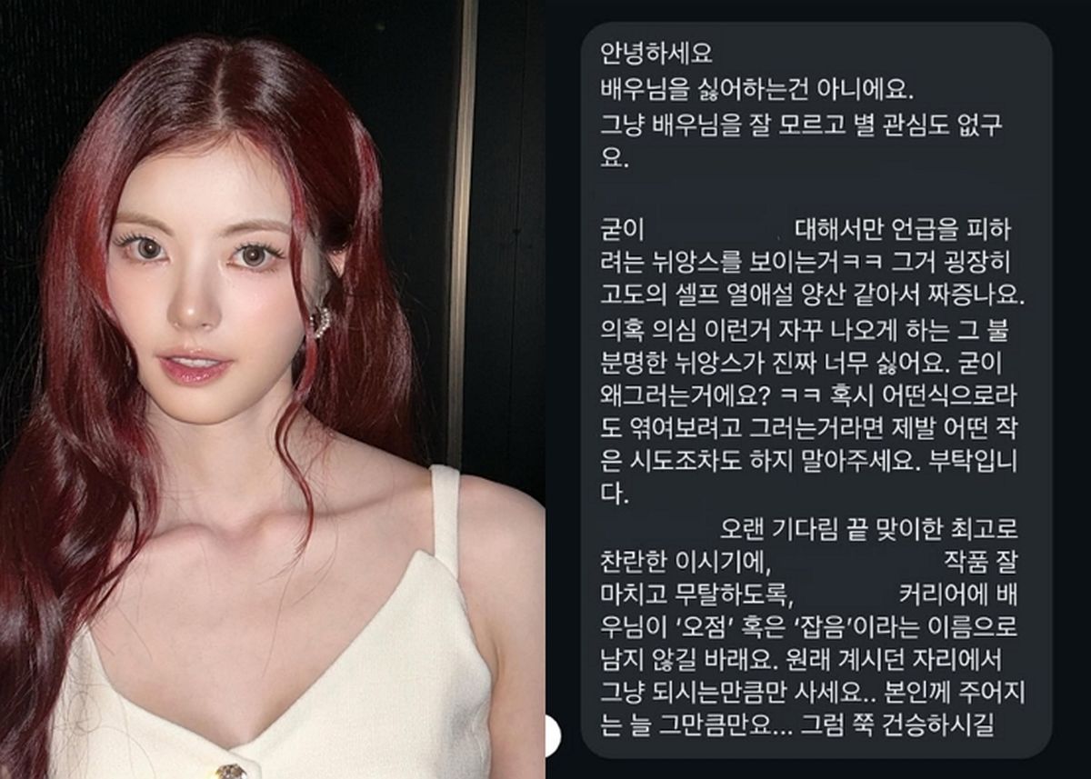 “셀프 열애설 양산 짜증나”... 홍예지, 도 넘은 악성 DM 박제