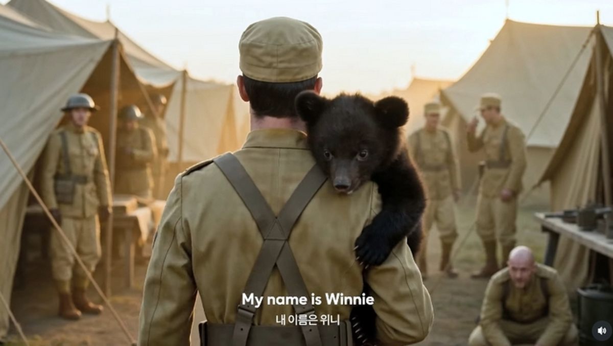 군인과 아기 곰의 특별한 우정... ‘곰돌이 푸’ 실화 담은 팀홀튼 신메뉴 영상에 “귀엽다” 반응 폭발