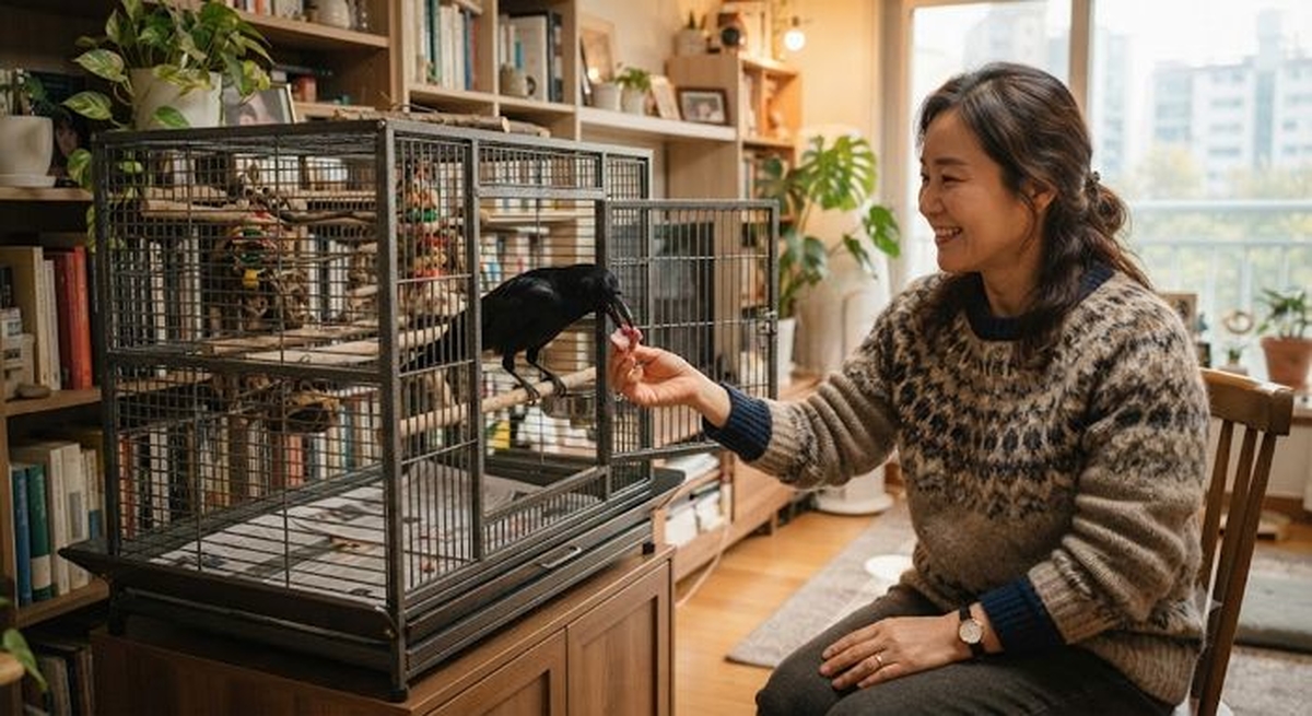 “불쌍해서 데려왔는데”... 야생 까마귀 집에서 키우다 벌금형 받은 40대 여성의 사연