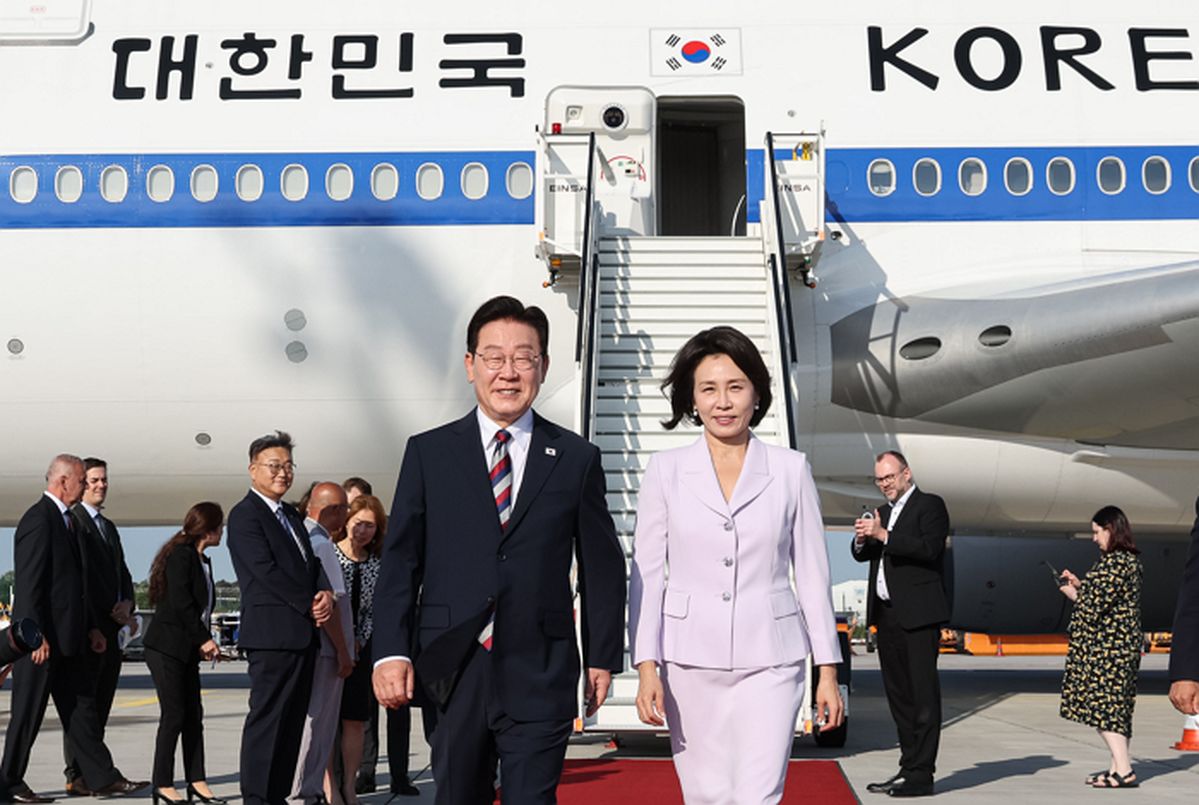 李 대통령, 7박 11일 마지막 순방지 독일 프랑크푸르트 도착