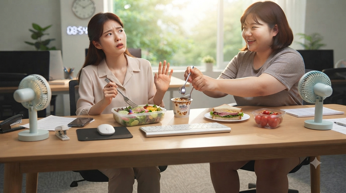 매일 옆자리 직원에게 아침 뺏기는 여성...“거절 못 한 죄” vs “직원이 무개념