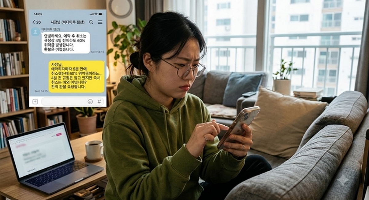 “5분 만에 취소했는데” 펜션 예약 환불 요구에 위약금 60% 떼인 사연