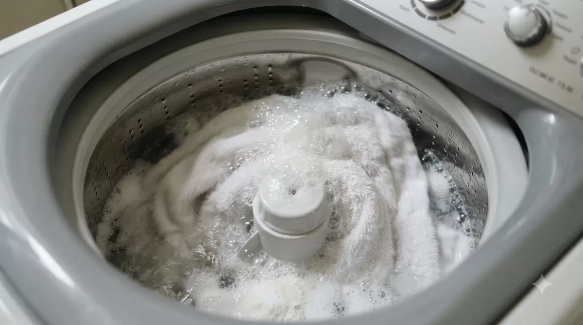 Towel in washing machine