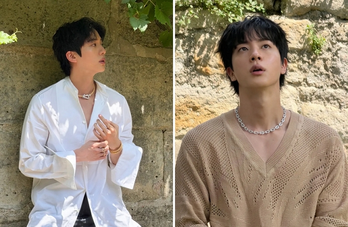 BTS 진, 셔츠 앞단추 풀고 나른한 눈빛... 월드와이드 핸섬 맞네