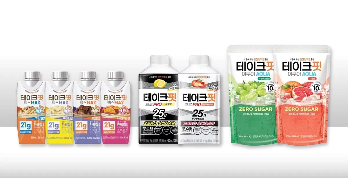 테이크핏 액상 단백질 제품 라인업.[사진=남양유업 제공] ⓜ