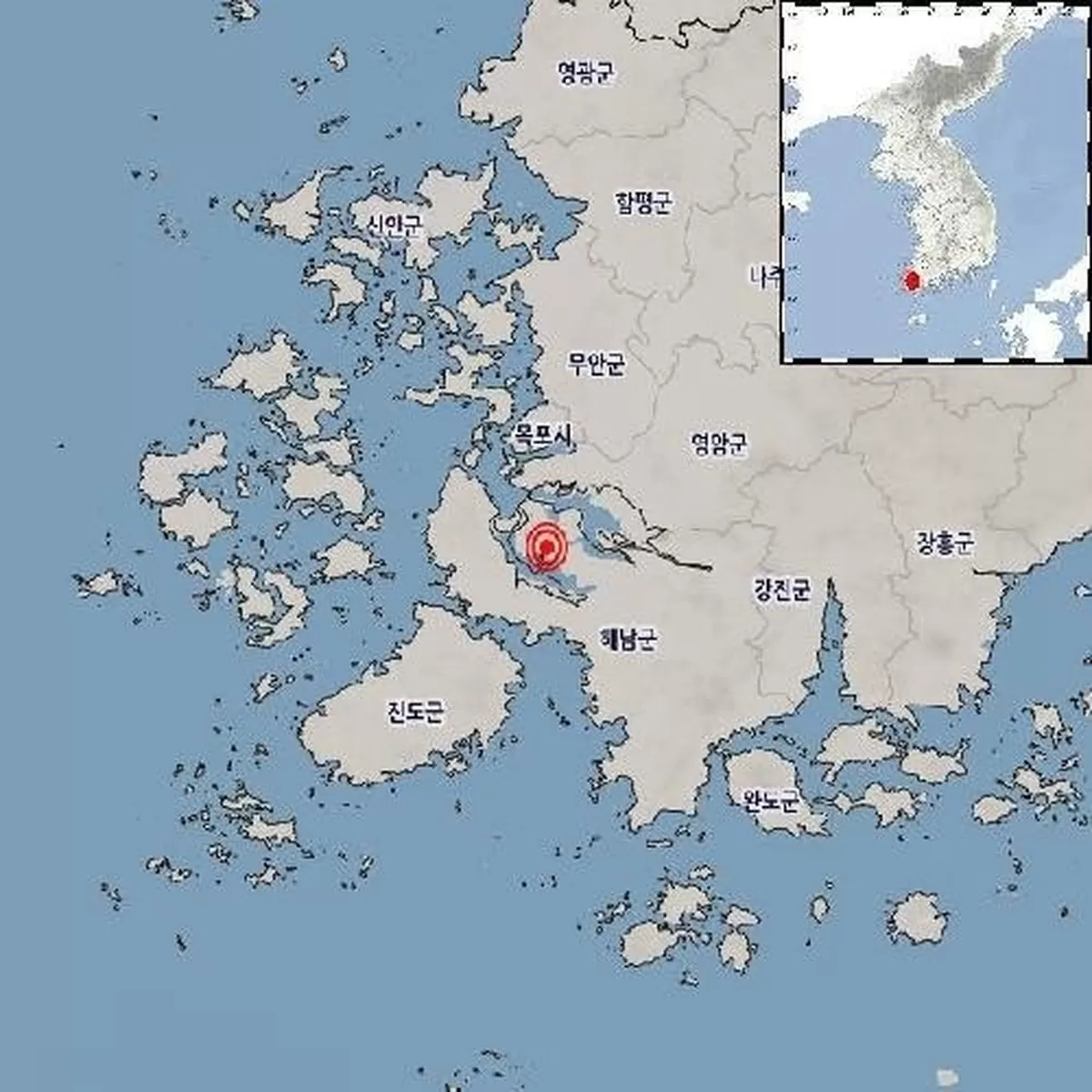 전남 해남 규모 2.3 지진 발생... 닷새 동안 5번째