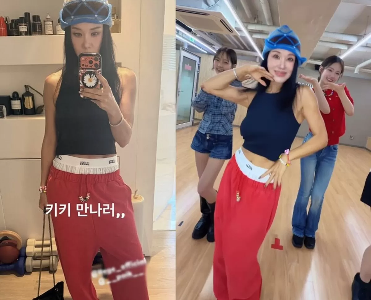 57세 맞아? 엄정화, 레드 팬츠+복근 노출...후배 키키와 댄스 챌리지까지