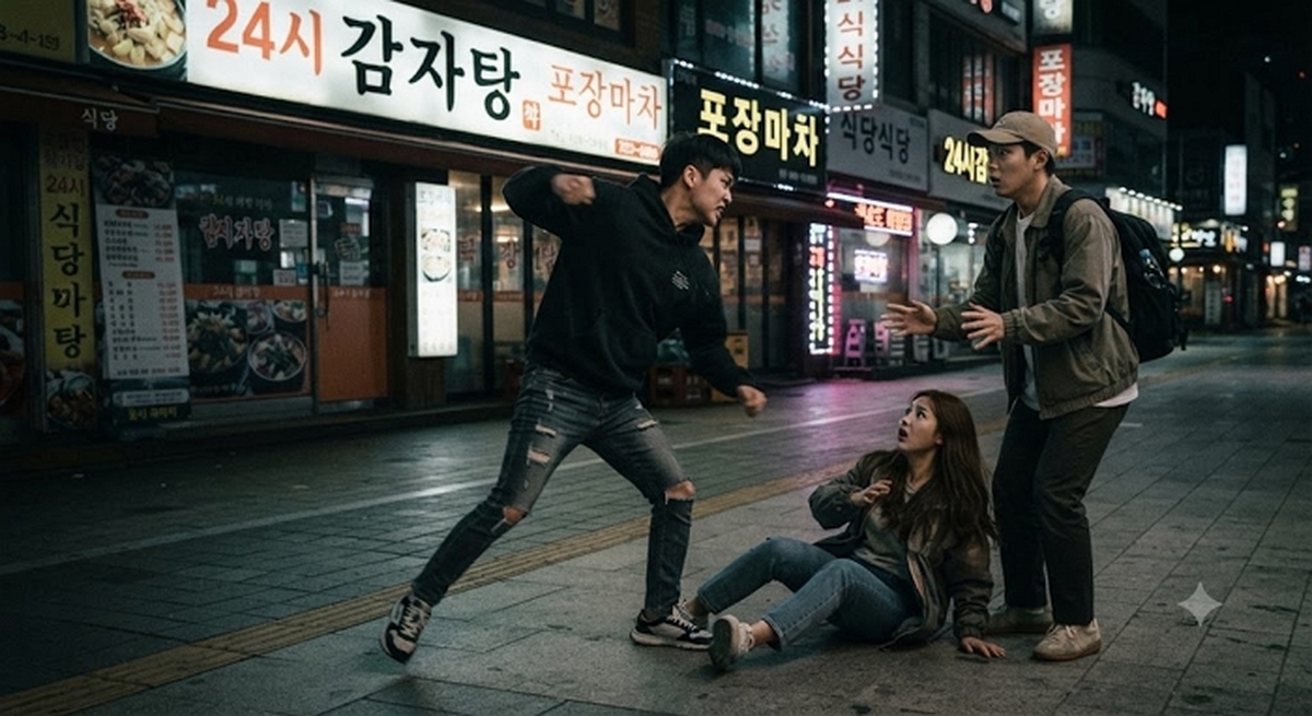 강남 한복판서 여성 무차별 폭행한 남성... 말리던 행인도 맞아 치아 4개 부러져