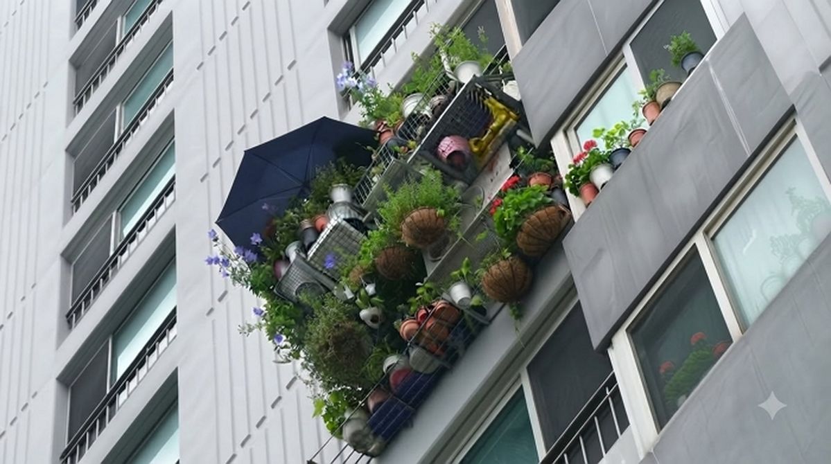 “떨어지면 어쩌려고...” 아파트 창 밖에 ‘식물원’ 차린 입주민