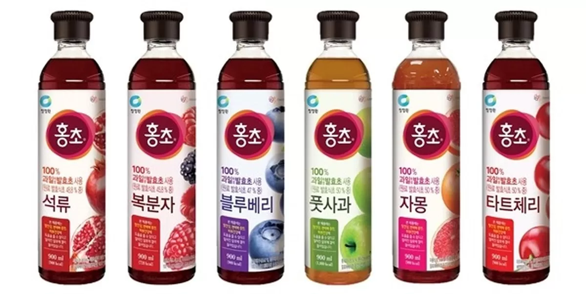 피부건강, 장 건강, 면역력 증진에 도움을 줄 수 있는 것으로 알려진 알로에 겔을 첨가해 기능성 표시 일반식품으로 새단장한 홍초 전 제품. 사진=대상