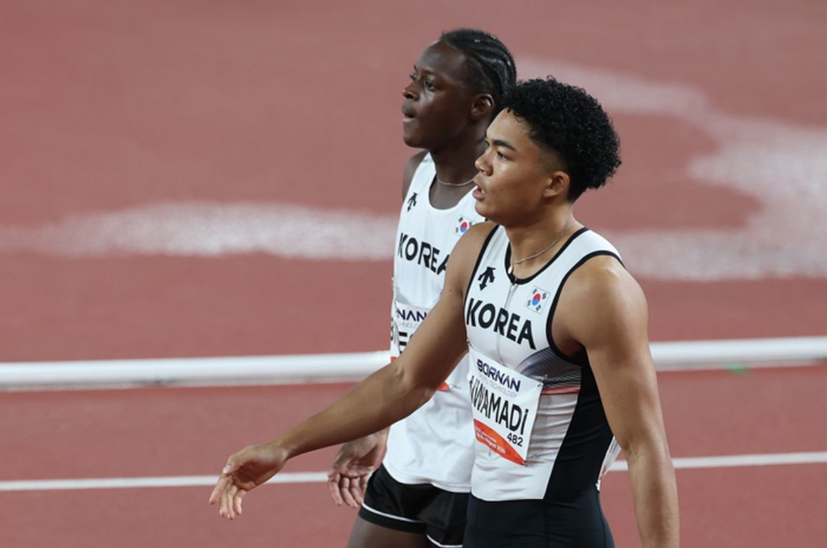 나마디 <b>조엘진</b>, 다리 근육 경련으로 <b>200m 예선</b> 중도 <b>포기</b>