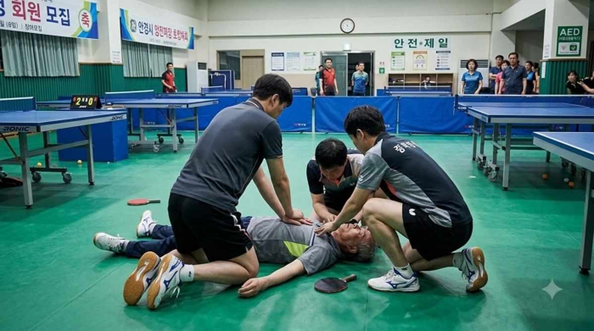 전국체전 준비하던 탁구 선수들... 심정지 60대 남성 CPR로 살려