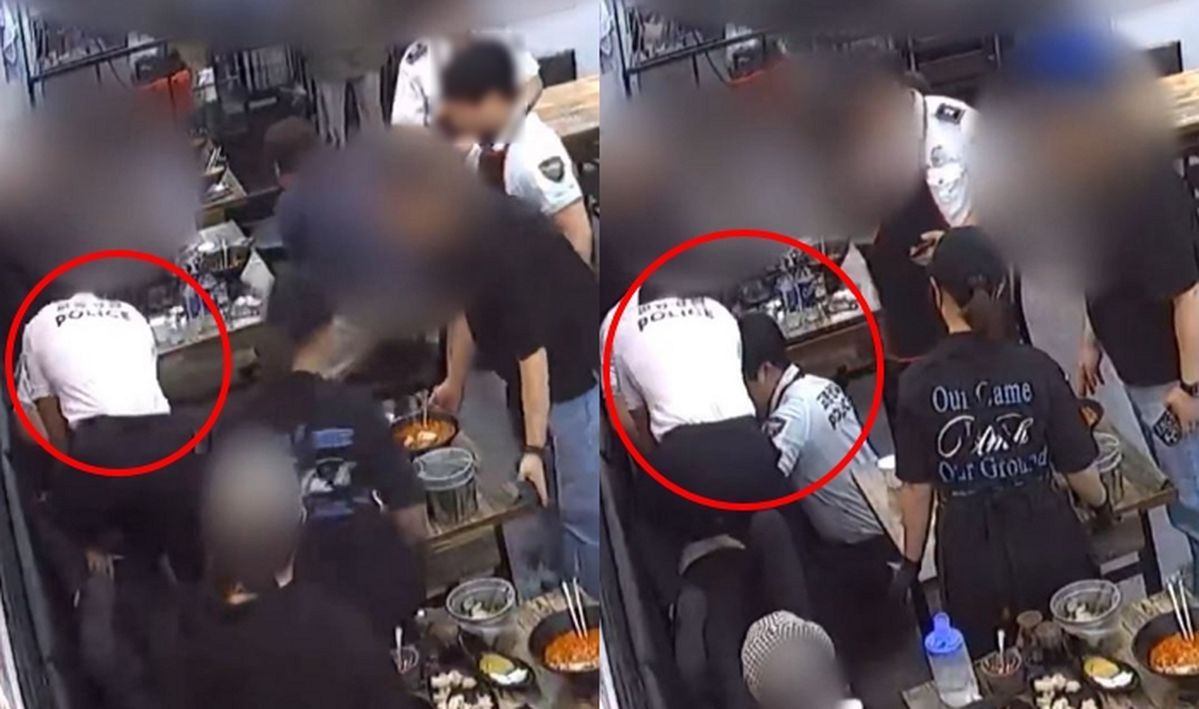 짬뽕집서 점심 먹던 경찰관들, 근처 테이블 손님 쓰러지자 망설임 없이 달려갔다