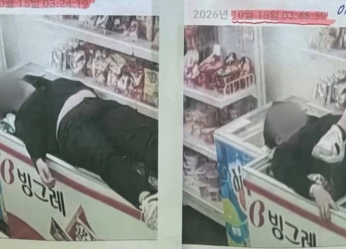 물건 사러 온 손님들 오가는데... 무인 편의점 ‘냉동고’에 3시간 누워 버틴 취객