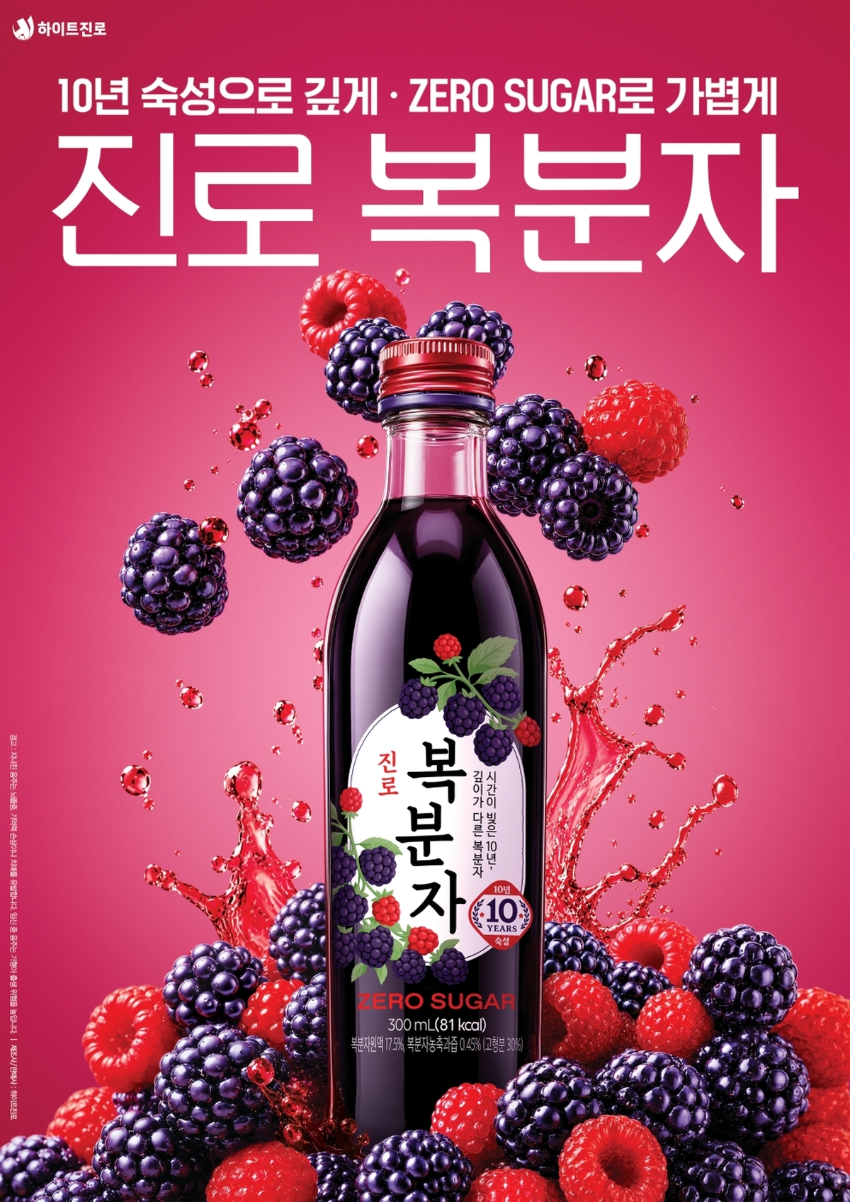 “10년 숙성에 제로슈거까지”…하이트진로, MZ세대 겨냥한 ‘진로 복분자’ 한정 출시
