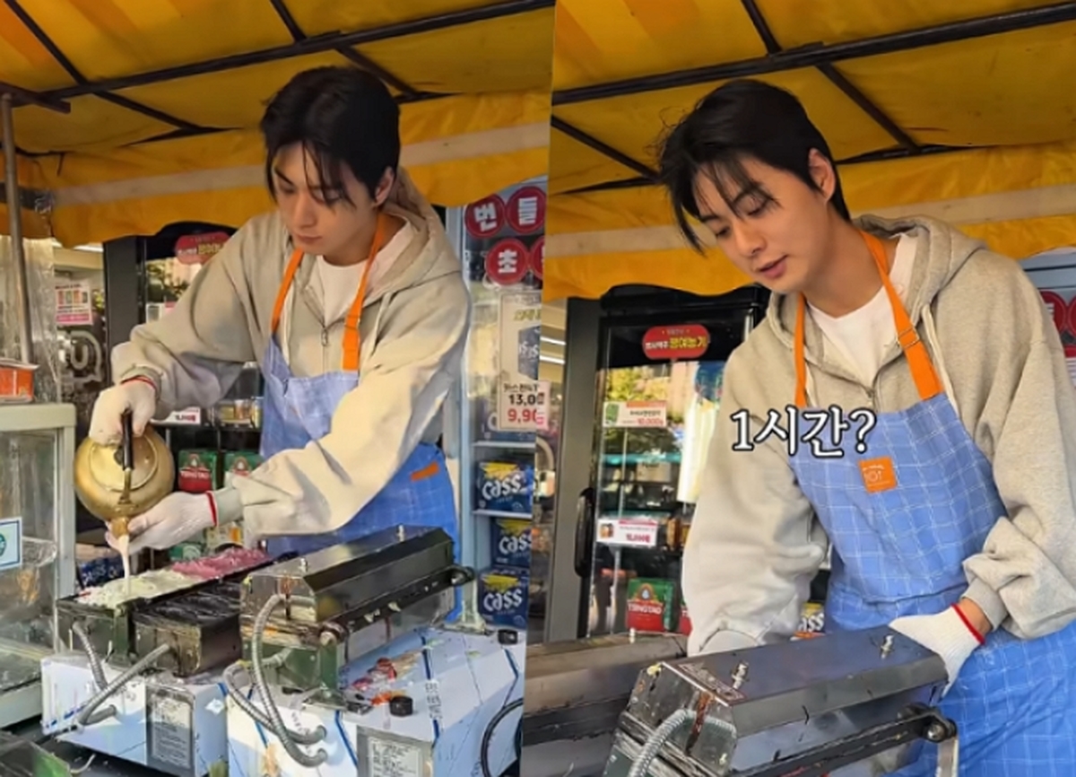 ‘차은우 닮은꼴’ 광명 붕어빵 청년, 인파 폭주에 결국 영업 중단